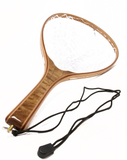 Burled Wood Landing Net - Clear Rubber Bag