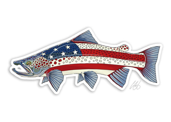 Two Pack North Carolina State Shaped Trout Sticker Vinyl Decal Sticker NC  Fly Fishing Fish Made in USA