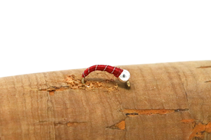 N0007 - Tungsten Bead Zebra Midge Red