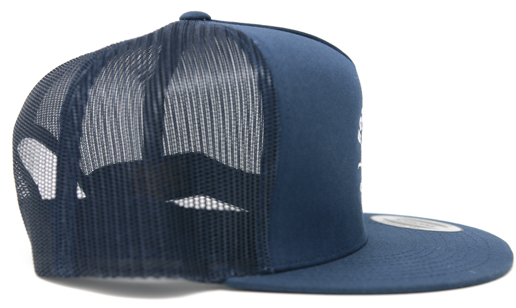 Flat brim top mesh hats