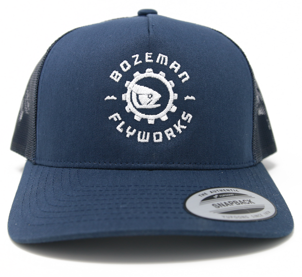 Trucker Hat Navy Blue Bozeman FlyWorks